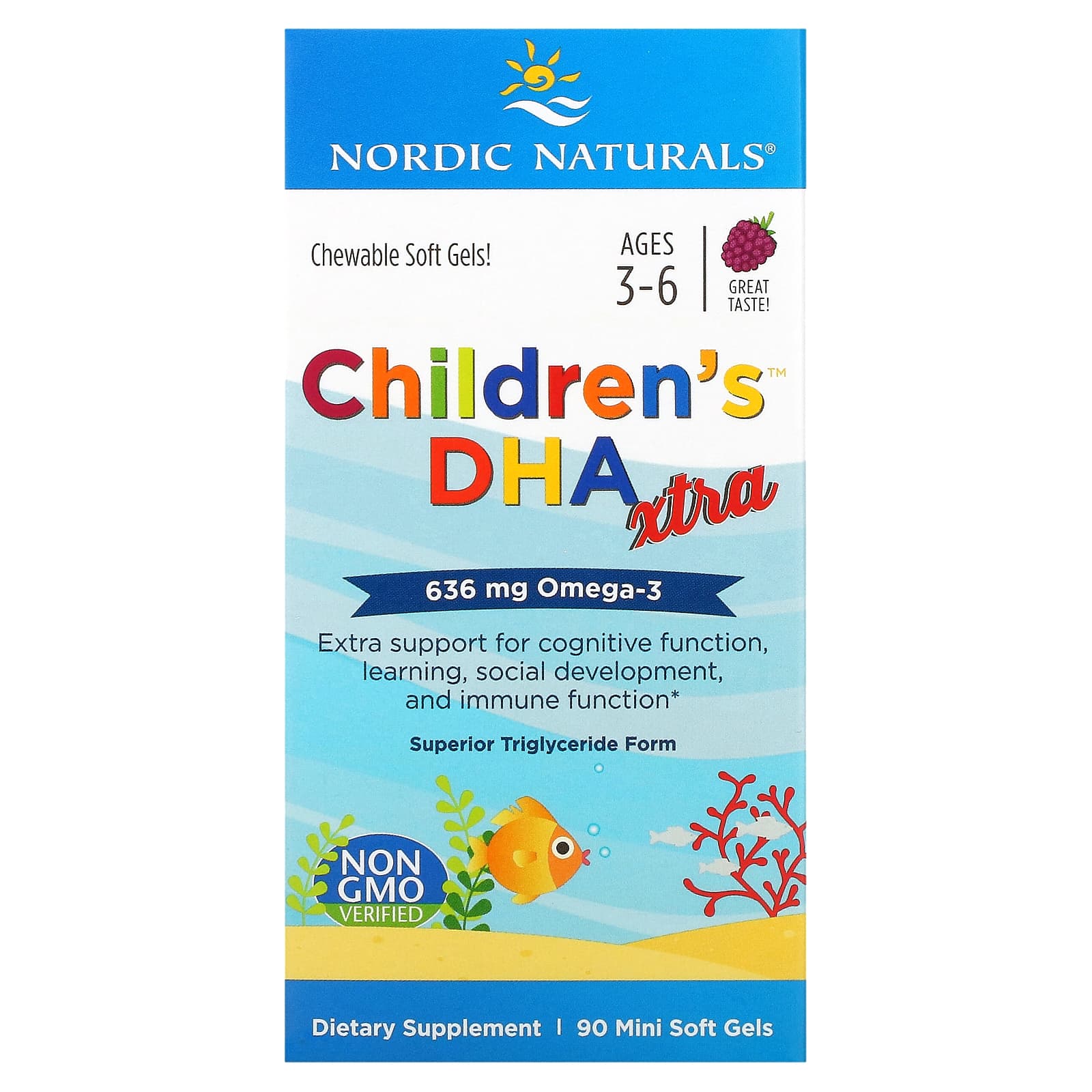 Nordic Naturals, Children's DHA™ Xtra, 90 Mini Soft Gels UPC 768990027215 | HiLife Vitamins